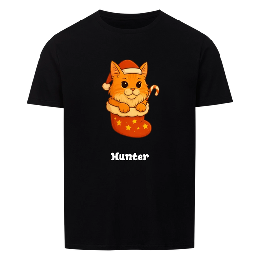 Dein Haustier als Cartoon im Weihnachtsstrumpf (T-Shirt unisex)