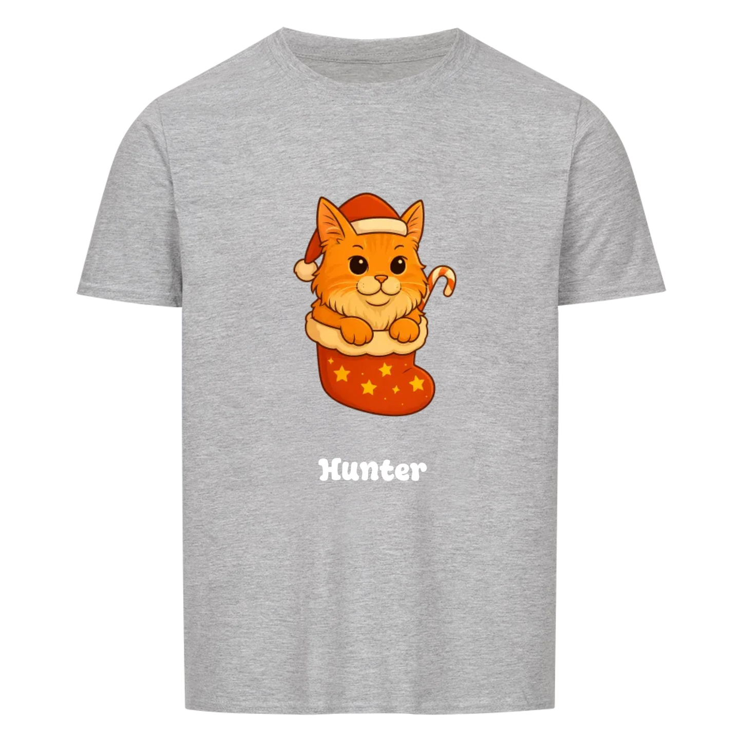 Dein Haustier als Cartoon im Weihnachtsstrumpf (T-Shirt unisex)