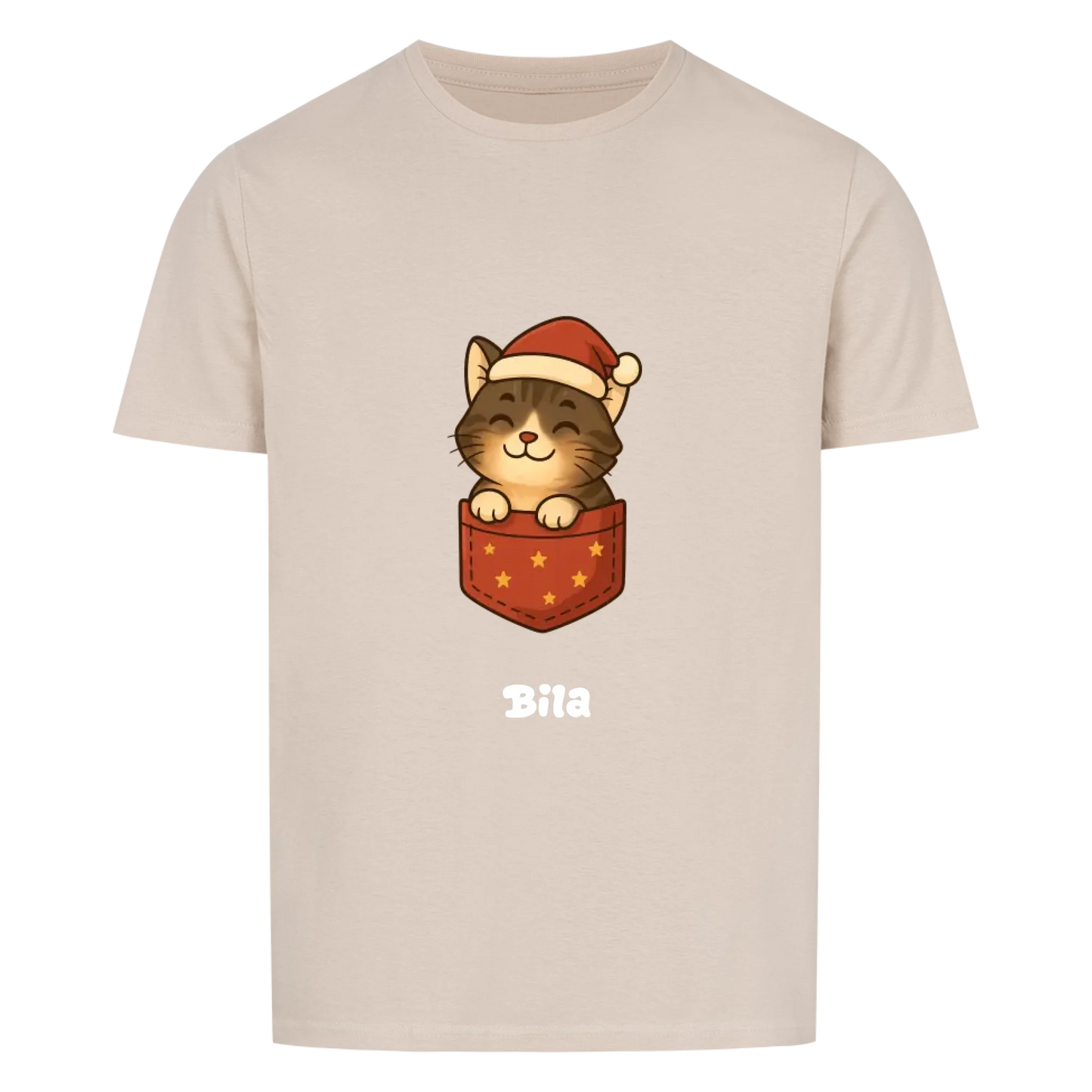 Dein Haustier als Cartoon Weihnachtsmann (T-Shirt unisex)